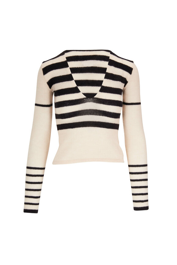 Khaite - Ivy Cream & Black Stripe Sweater