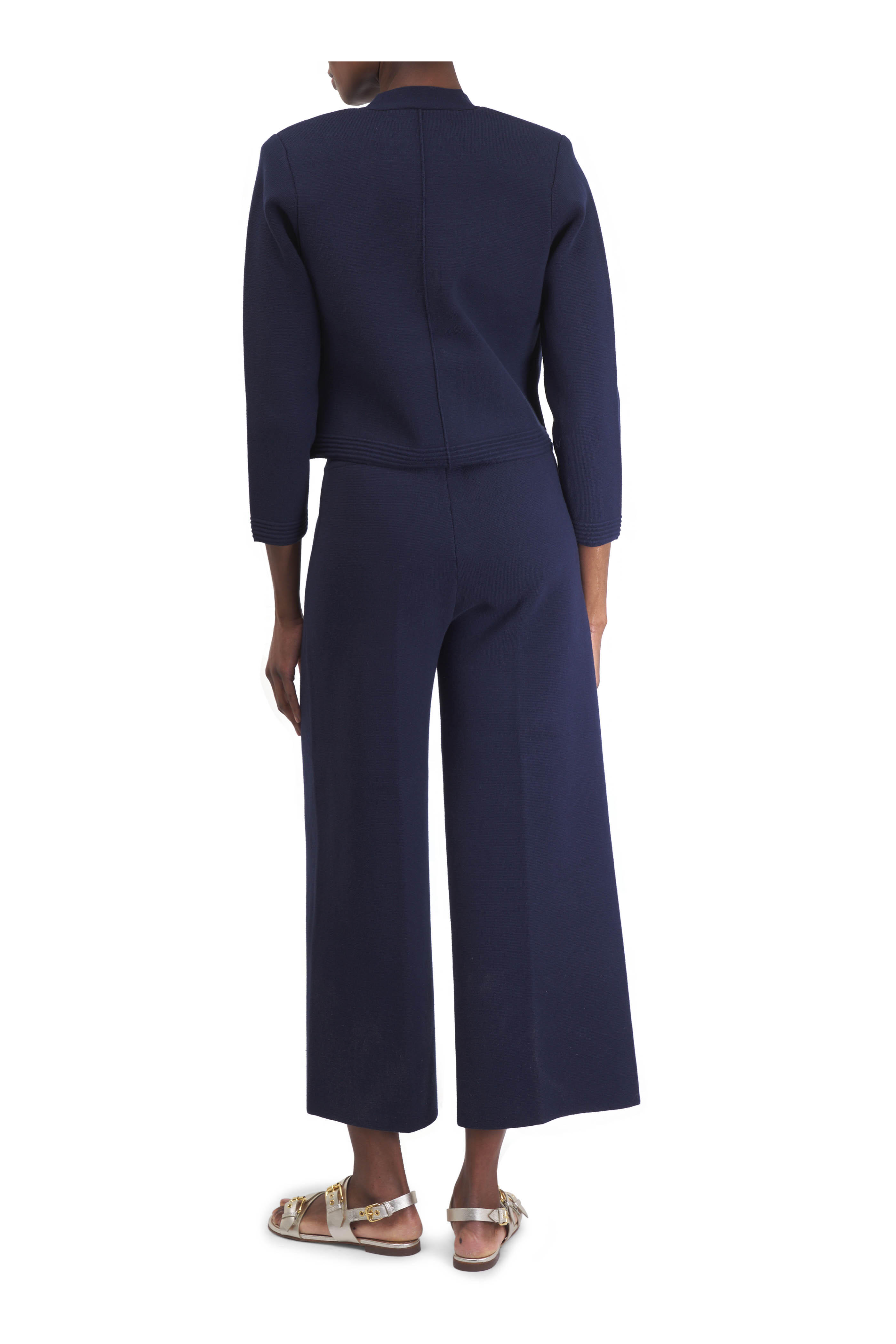 L'Agence - Madrid Midnight Wide Leg Knit Pant
