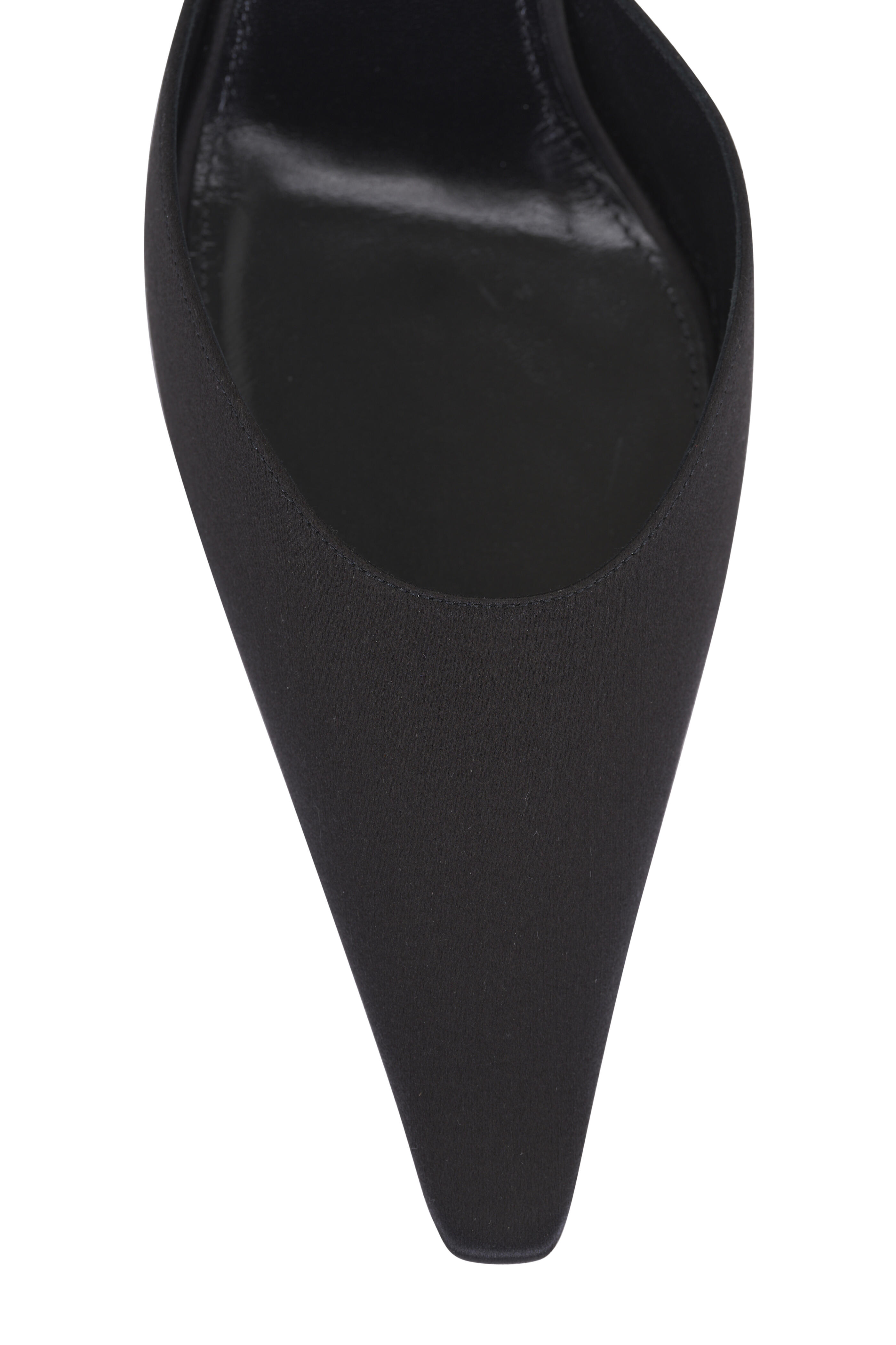 Saint Laurent - Aimee Black Satin Crepe Sling Back Pump, 75mm