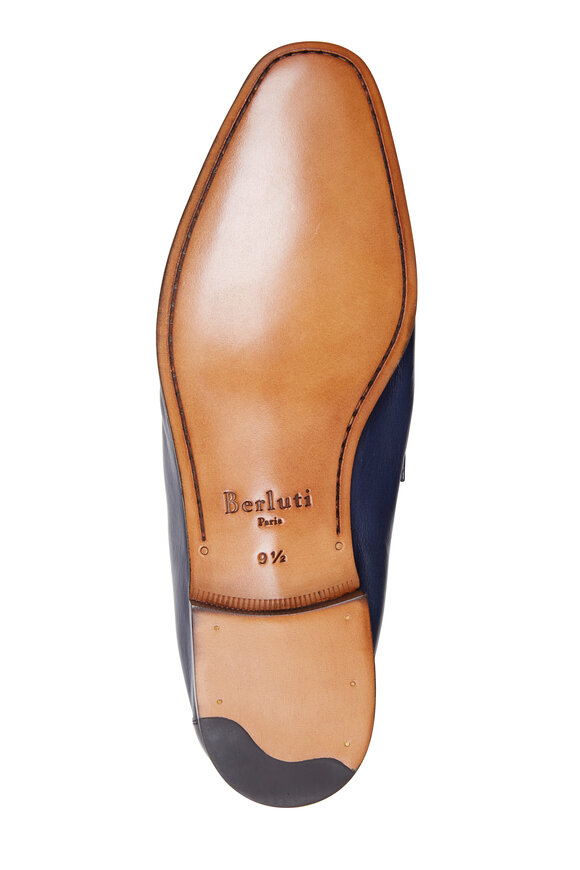 Berluti - Lorenzo Rimini Navy Blue Kangaroo Leather Loafer