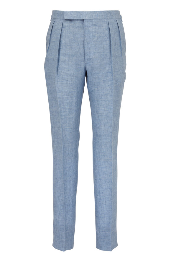 Ralph Lauren Purple Label - Gregory Chambray Blue Linen Pant