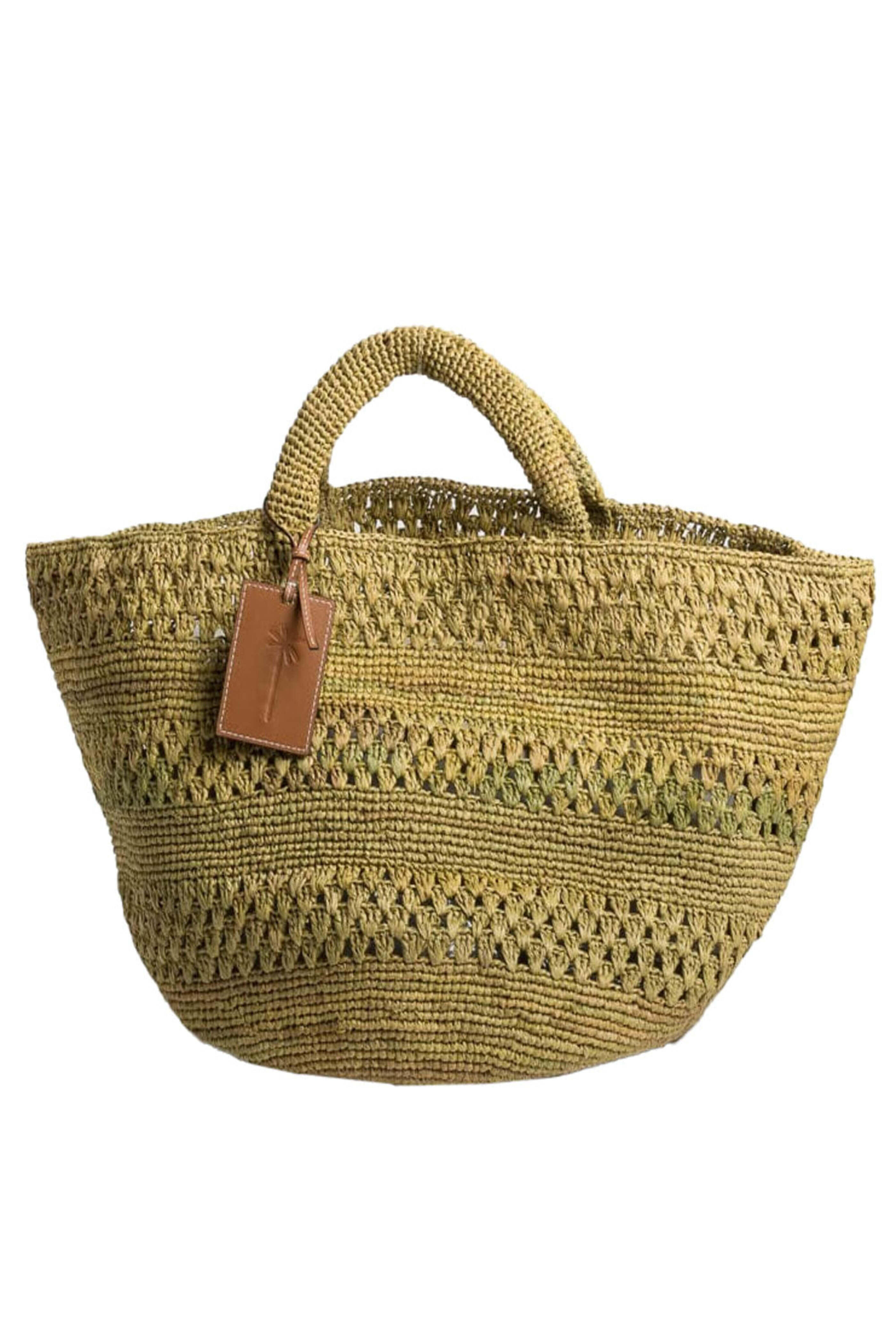 Manebi - Raffia Tote in Khaki