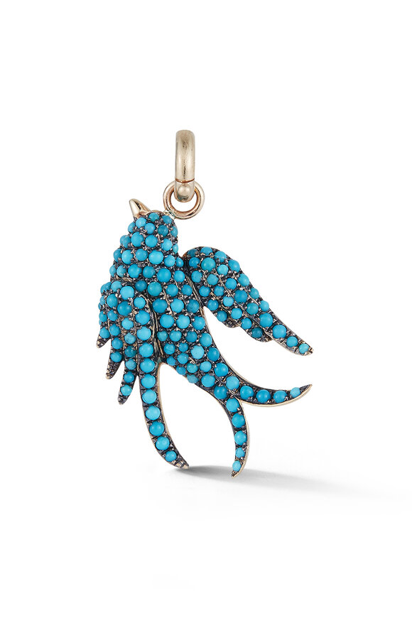 Storrow 14k Gold & Turquoise Birdie Charm - view 1