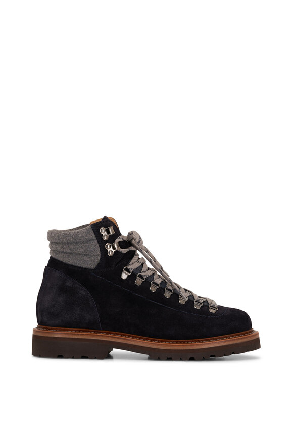 Brunello Cucinelli - Navy Blue Suede Hiker Boot 