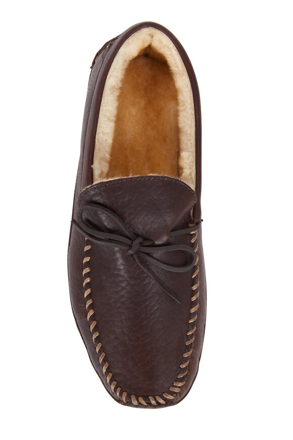 Trask - Polson Bourbon Leather Shearling Lined Slipper