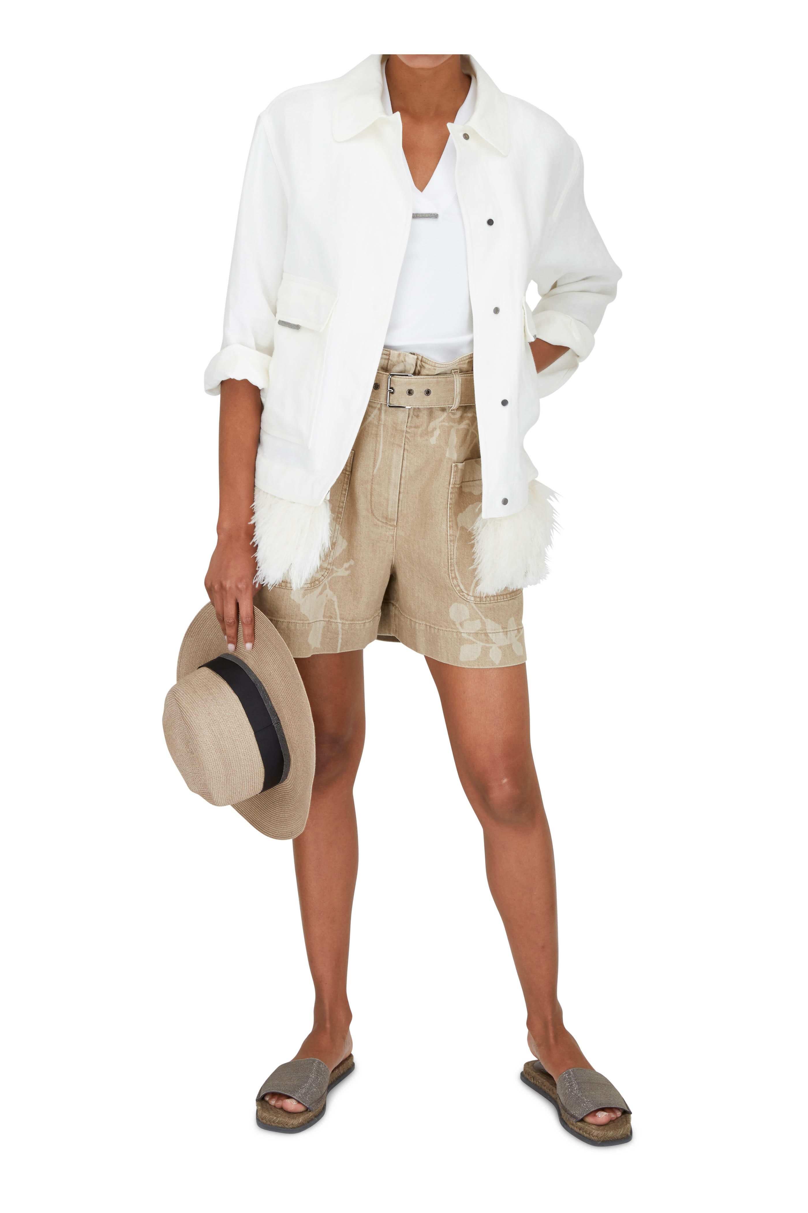 ショートパンツ BRUNELLO CUCINELLI Woman Short Beige ML145P8866 C3095 Sartorial Long Bermuda shorts for Woman in Desert | Brunello
