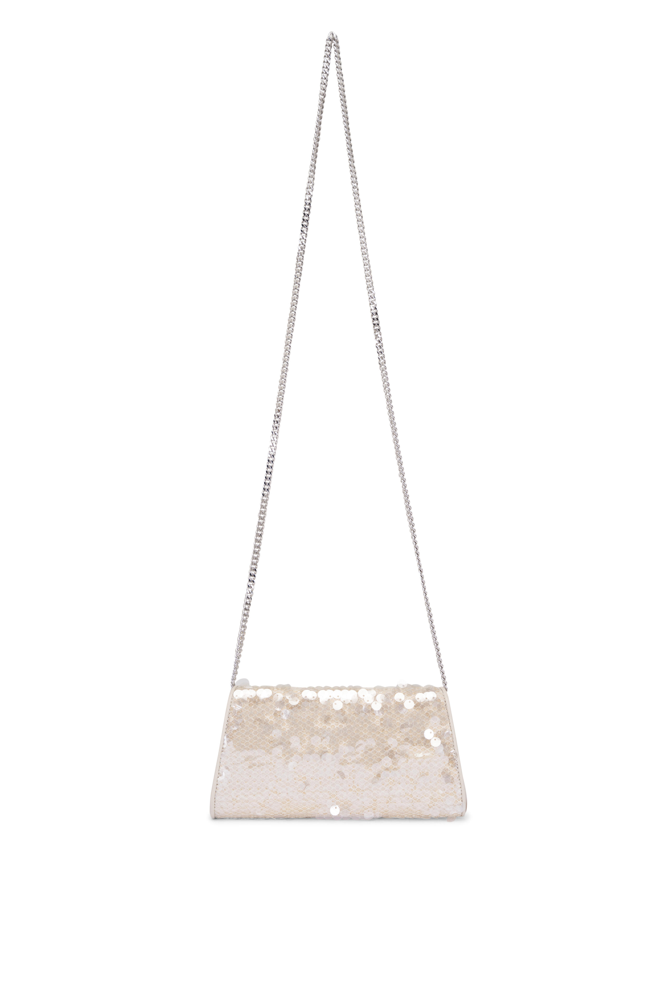 Akris - Mini Anouk Alabaster Paillette Trapezoid Clutch