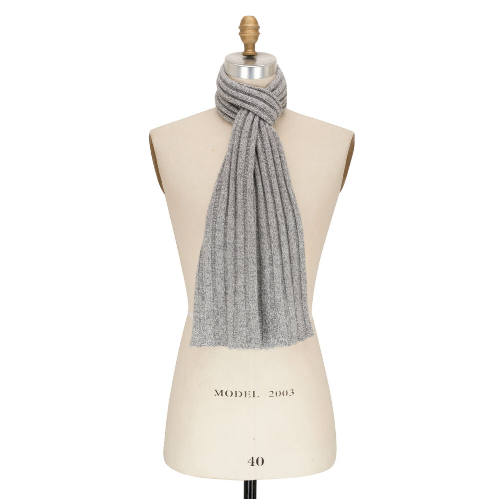 スカーフ BRUNELLO CUCINELLI Cashmere scarf with Monili detail Grigio Cashmere scarf with Monili detail BRUNELLO CUCINELLI
