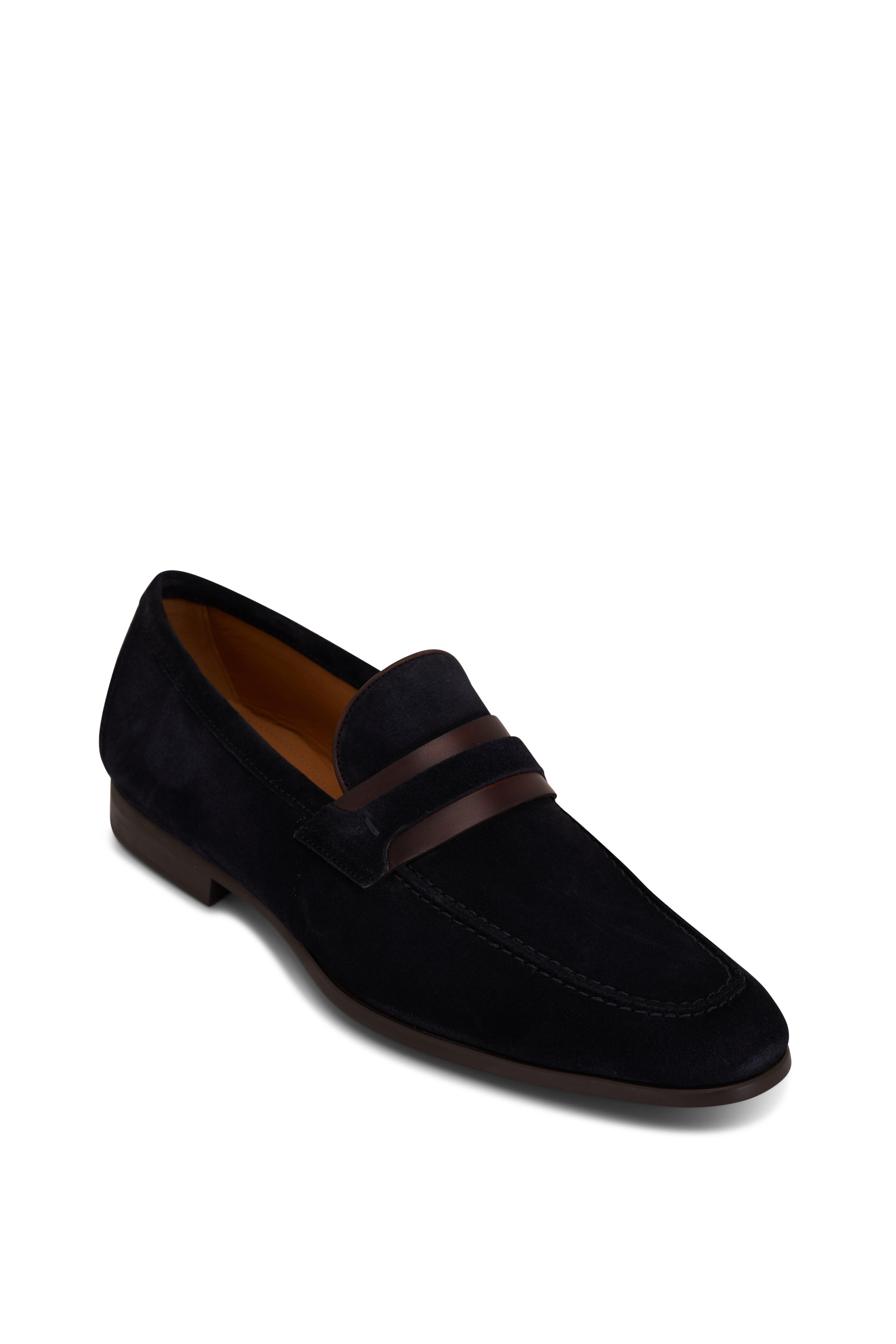 Magnanni - Daniel Navy Suede & Brown Leather Loafer