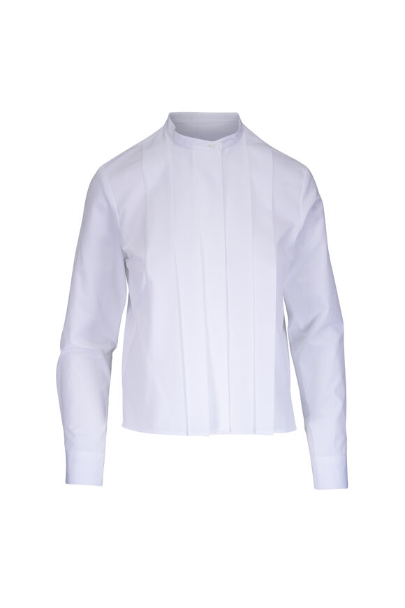 TWP Close Call White Pleated Blouse