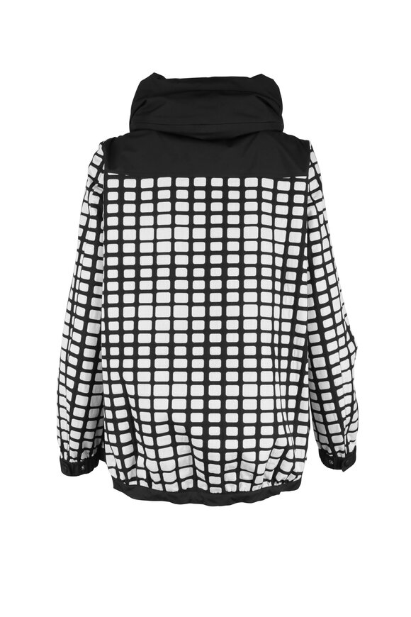 Herno - Black & White Grid Pattern Weather Proof Jacket 