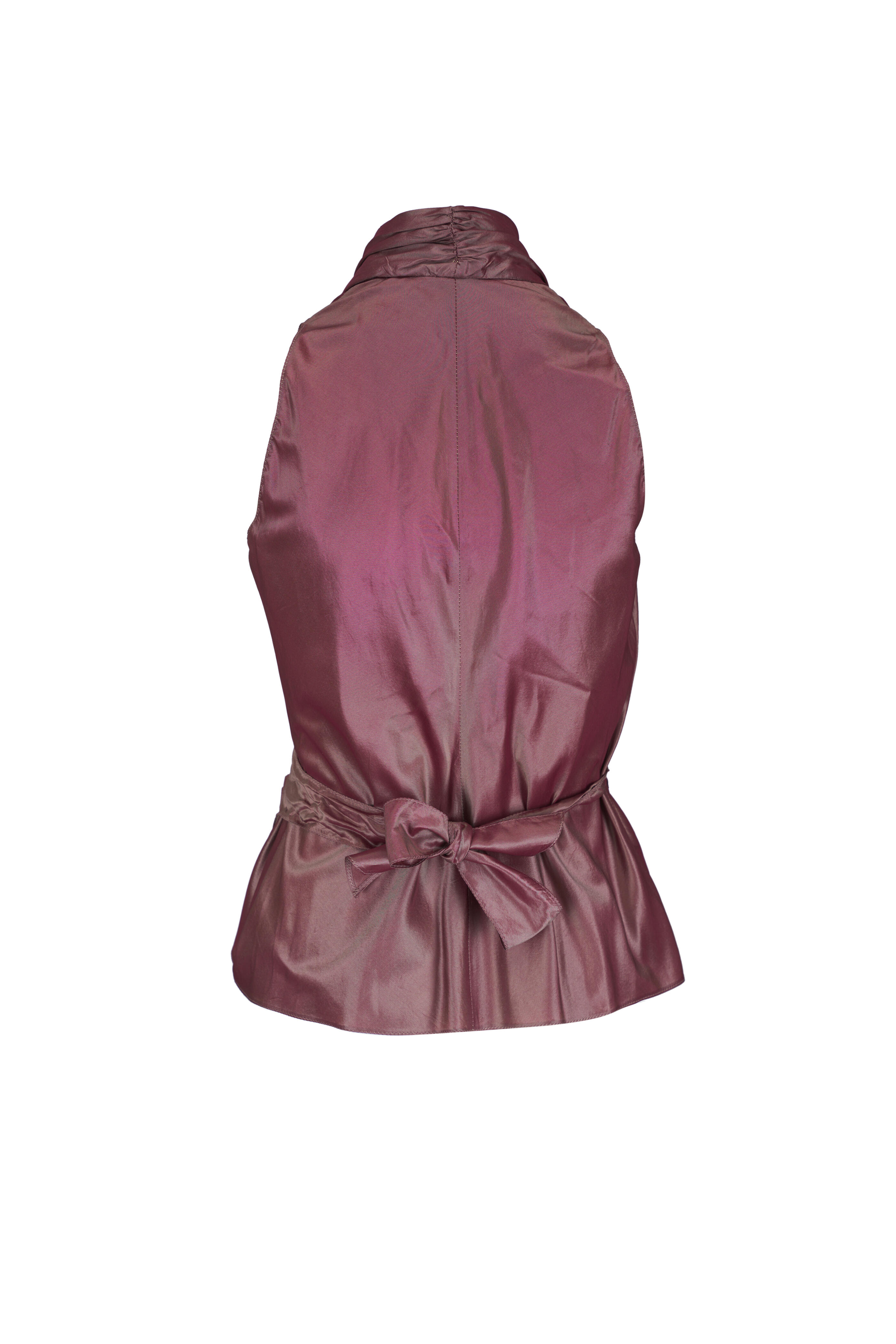 Peter Cohen - Almond Iridescent Taffeta Wrap Vest Top
