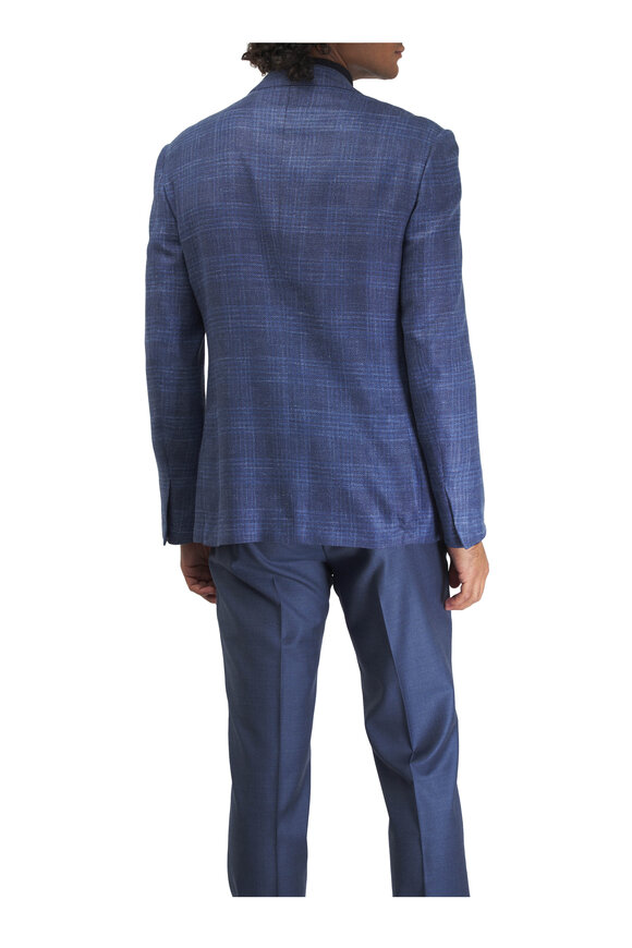 Zegna - Blue Crossover Plaid Sportcoat 