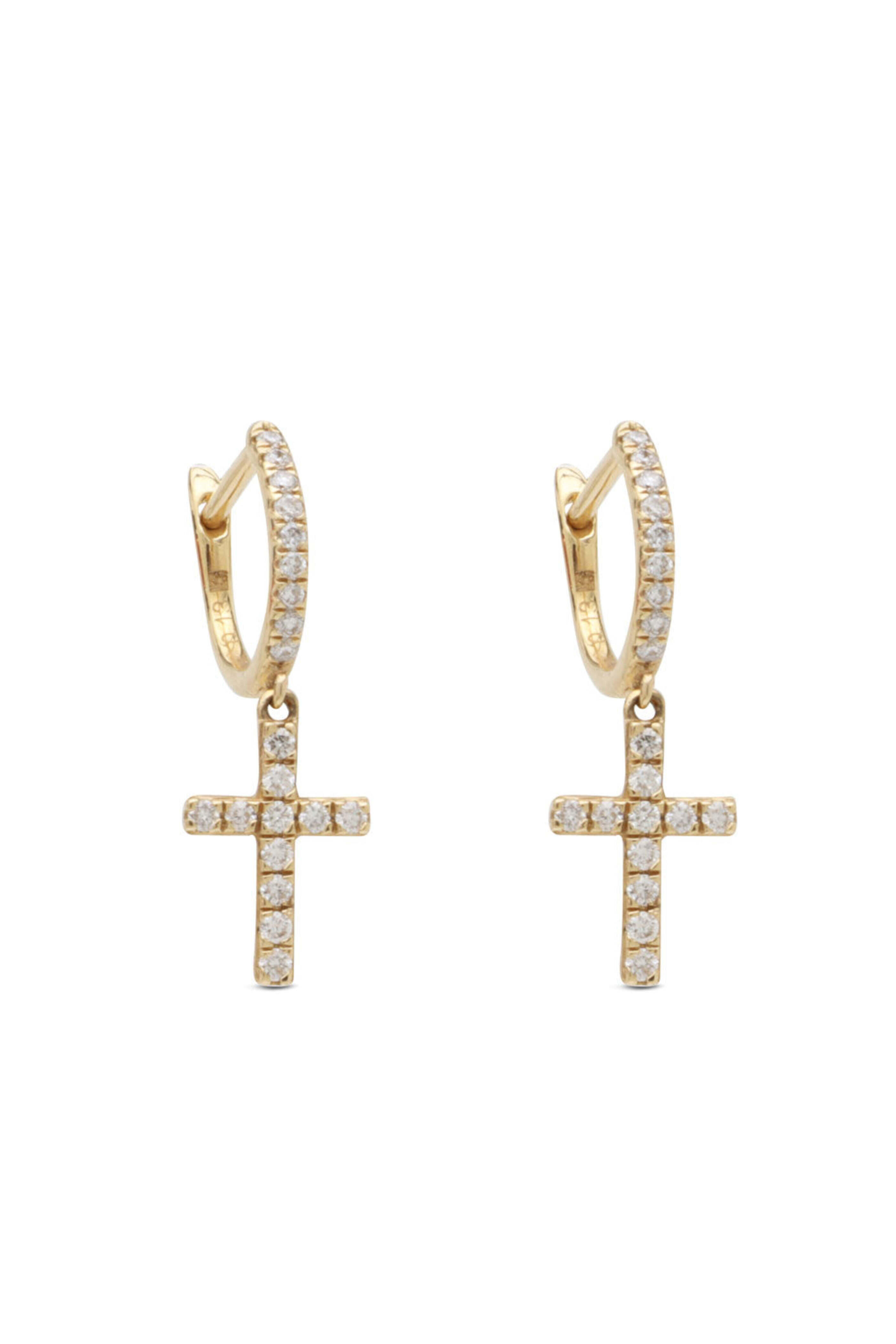 Kai Linz - Hanging Diamond Cross Earrings