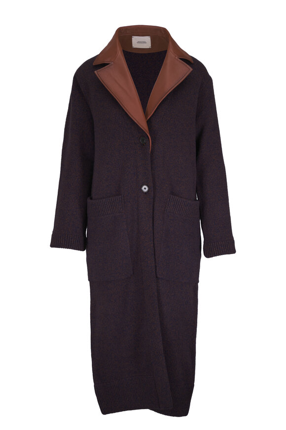 Dorothee Schumacher It's A Match Navy Brown Mouline Coat - view 1