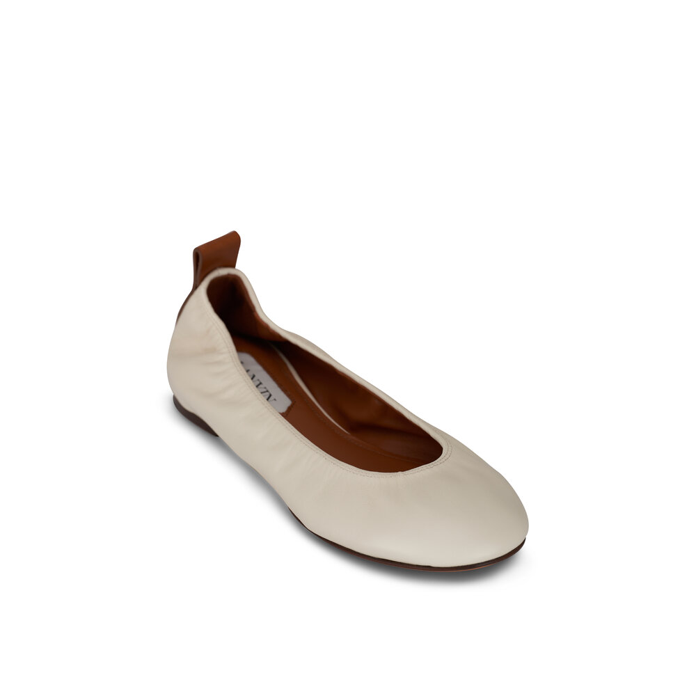 フラットシューズ LANVIN Woman Ballet flats Beige FSMA03NAPA 07 Lanvin - Beige Shearling Ballerina Flat | Mitchell Stores