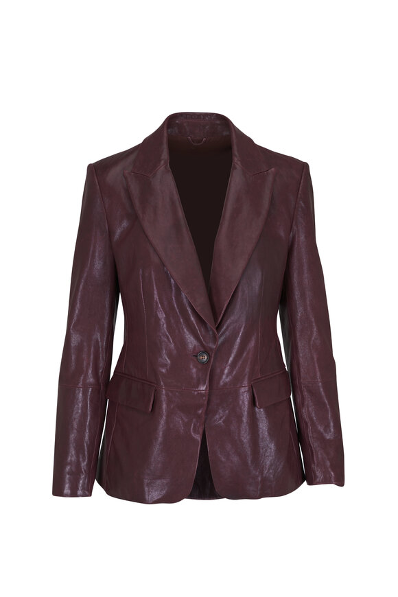 890美品  BALMAIN  レザージャケット L 赤紫 890美品 BALMAIN レザージャケット L 赤紫