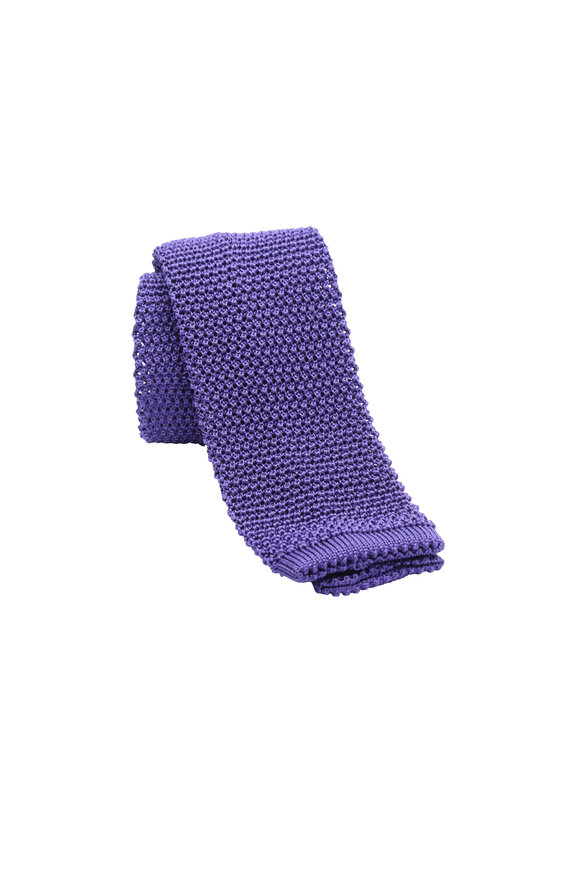 Charvet - Purple Silk Knit Necktie 