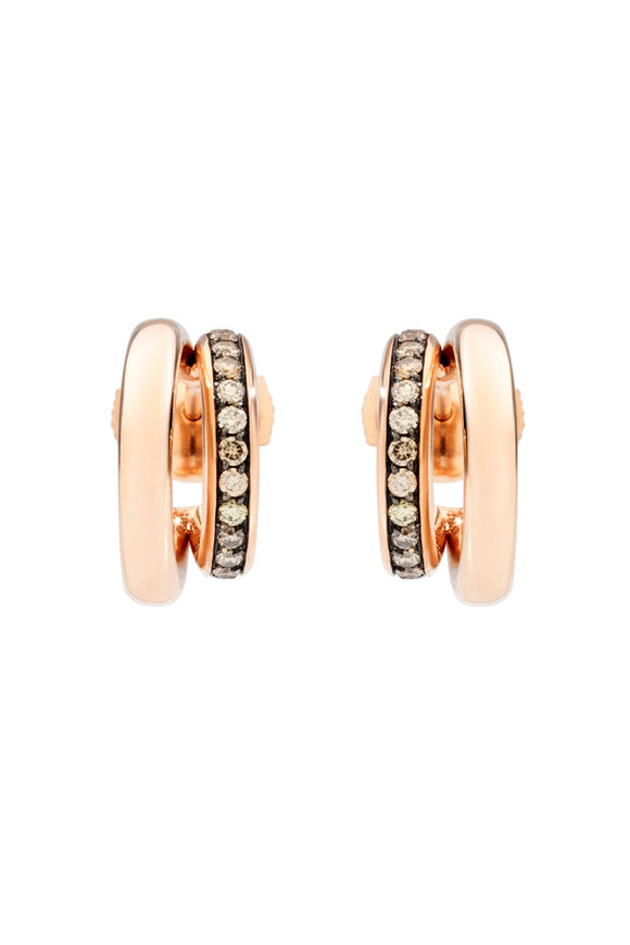 Pomellato - 18K Rose Gold Iconica Double Diamond Earrings