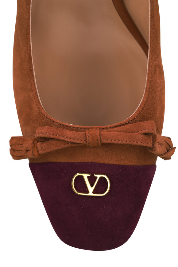 Valentino Garavani Camel Valet Du Roi Kid Slingback Pump, 60mm - view 6