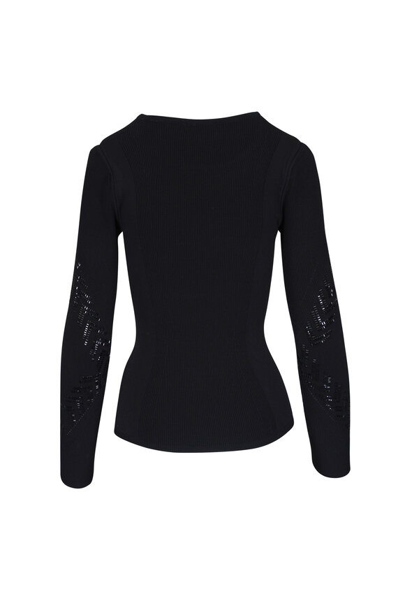 Camilla - Engineered Cut Out Long Sleeve Knit Top