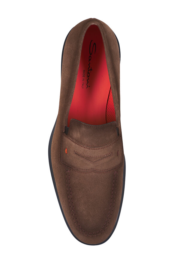 Santoni - Easy Brown Suede Loafer