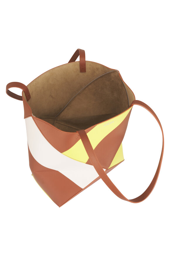 Loewe Medium Puzzle Fold Tan Multi Leather Tote - view 5