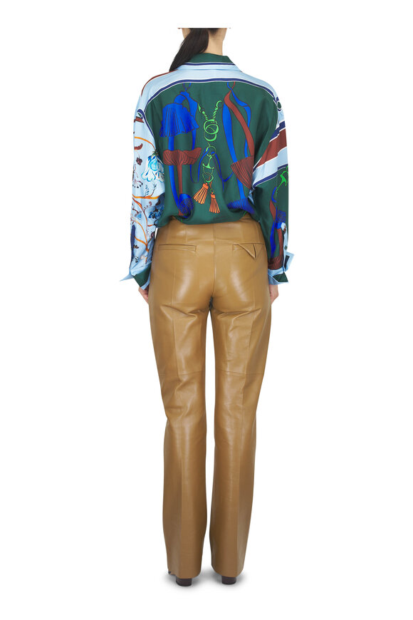 Dorothee Schumacher Sleek Statement Saffron Leather Flare Pant - view 4