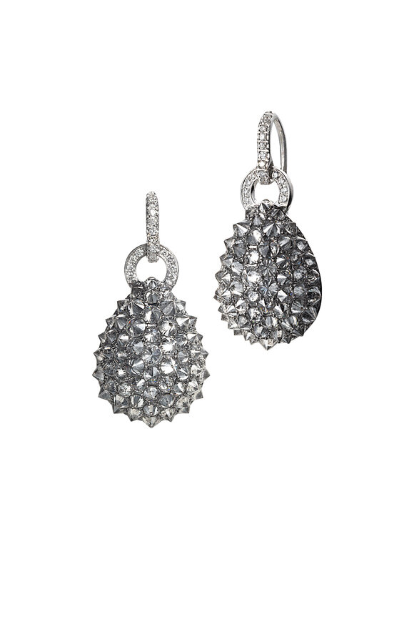 Nam Cho - 18K White Gold Gray Diamond Spike Earrings