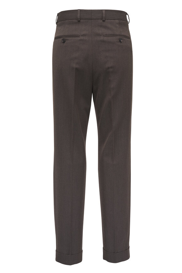Loro Piana Stafford Tarmac Olive Wool Mouline Pant - view 2