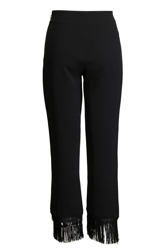 Posse Pty Bianca Black Fringe Cropped Pant - view 2