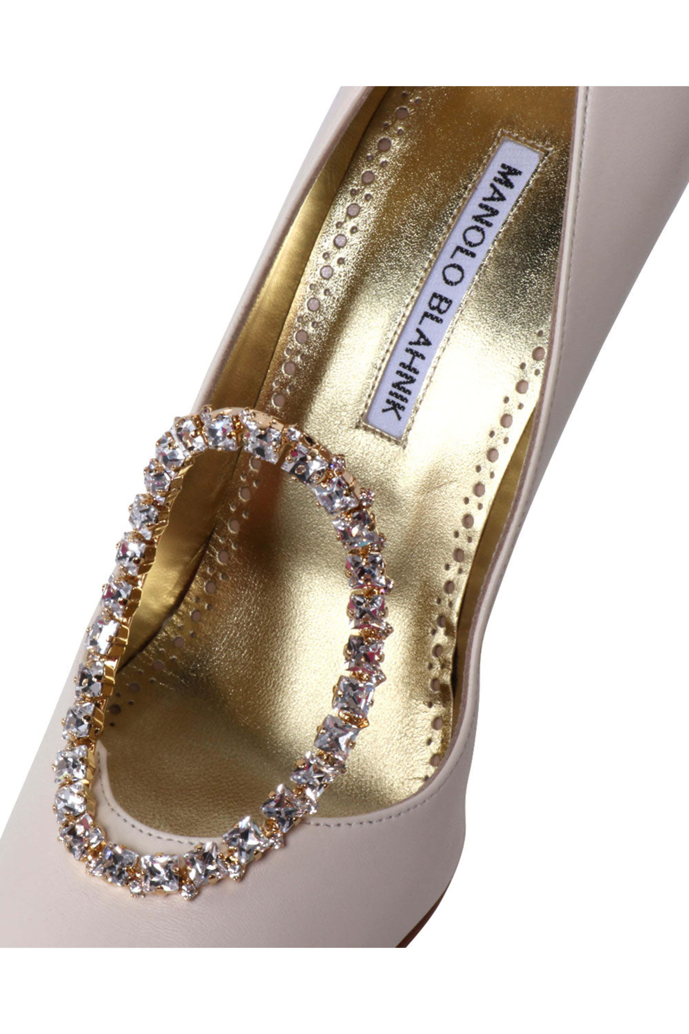 Manolo Blahnik - Nazma Samba Pump 105 in Light Cream