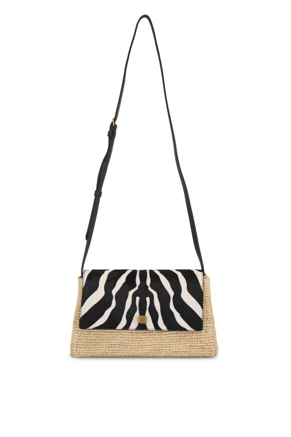Khaite Audrey Zebra Raffia Crossbody