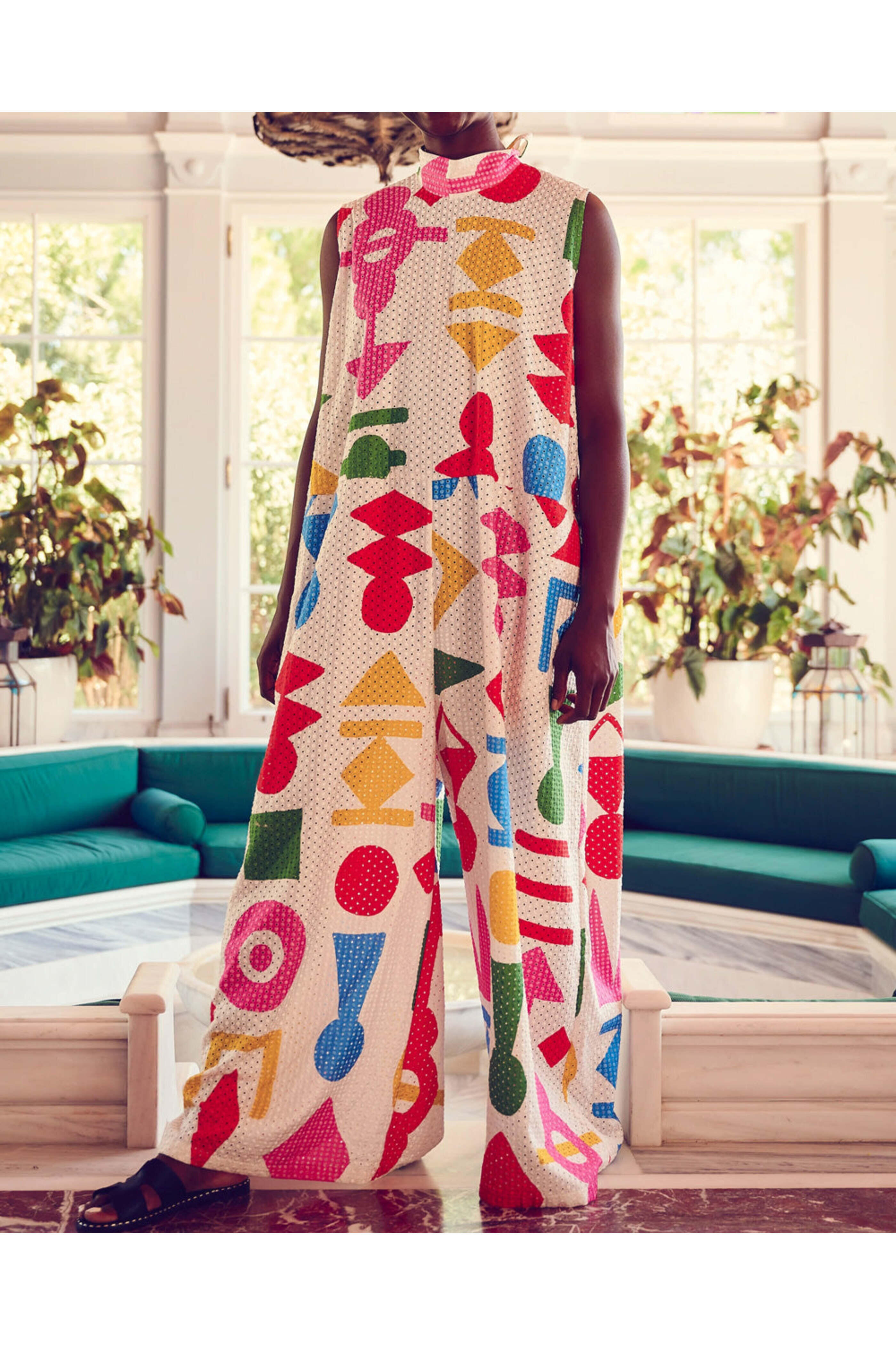 Rianna + Nina - Mikado Multi Geometria Overall Heidi Lace