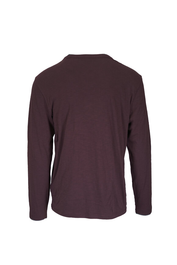 Vince Chocolate Cotton Double Layer Long Sleeve T-Shirt - view 4