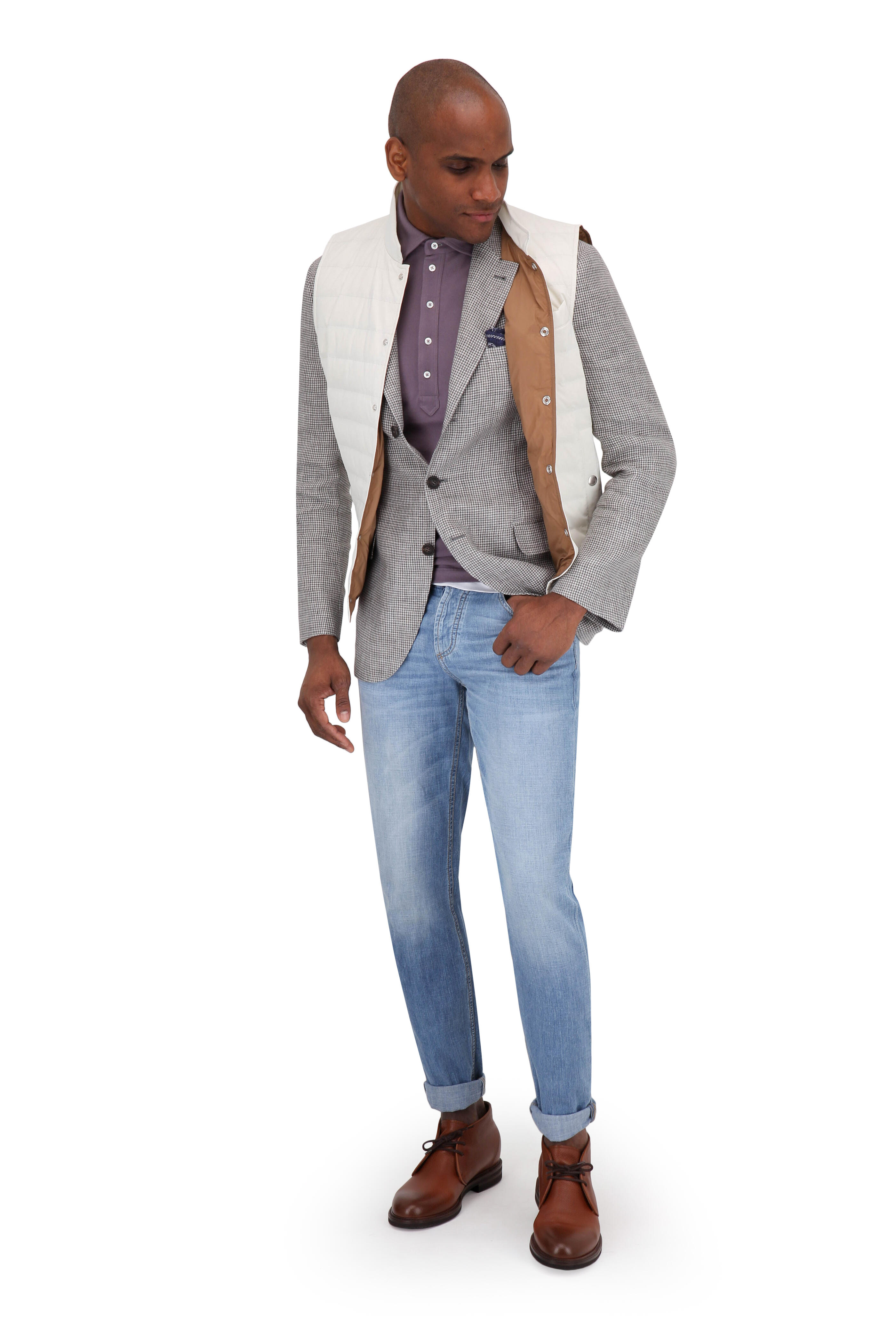 【送料&関税込】Brunello Cucinelli Five-pocket Garment-dyed Gabardine garment dyed trousers for Man in Ecru | Brunello
