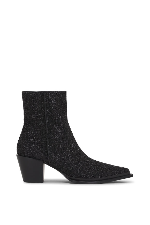 Jimmy Choo - Cece Black Glitter Bootie, 60mm