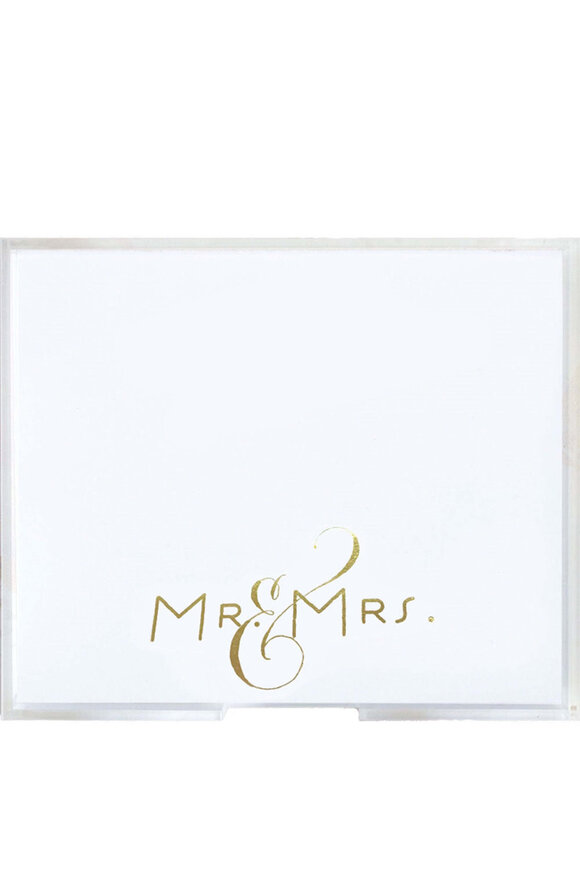Black Ink Mr. and Mrs. Gold Foil Notepad