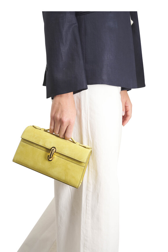 Savette Symmetry Pochette Chartreuse Suede Top Handle Bag - view 2
