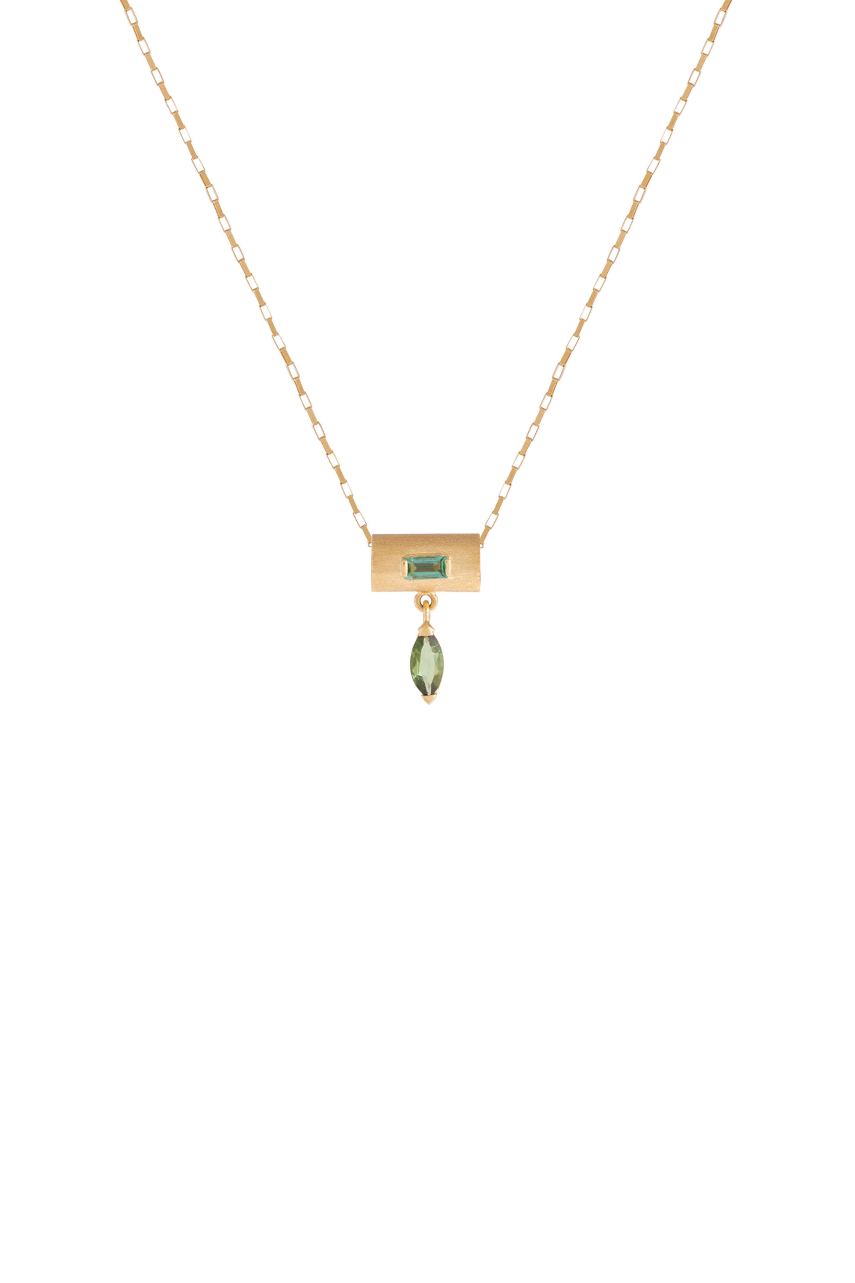 Carolina Neves - Emerald & Tourmaline Pendant Necklace
