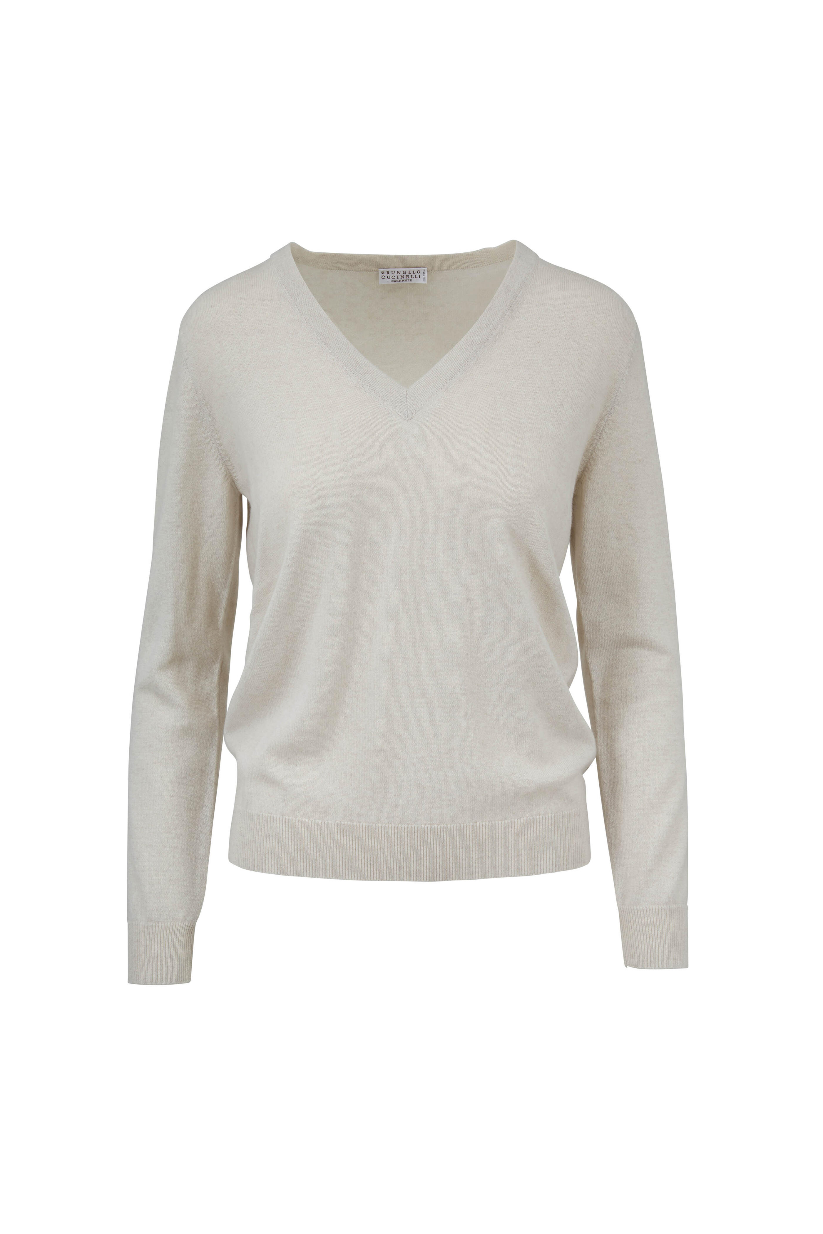 BRUNELLO CUCINELLI - Rivamontiリヴァモンティニットby brunellocucinセーター Brunello Cucinelli - Buttermilk Cashmere V-Neck Sweater