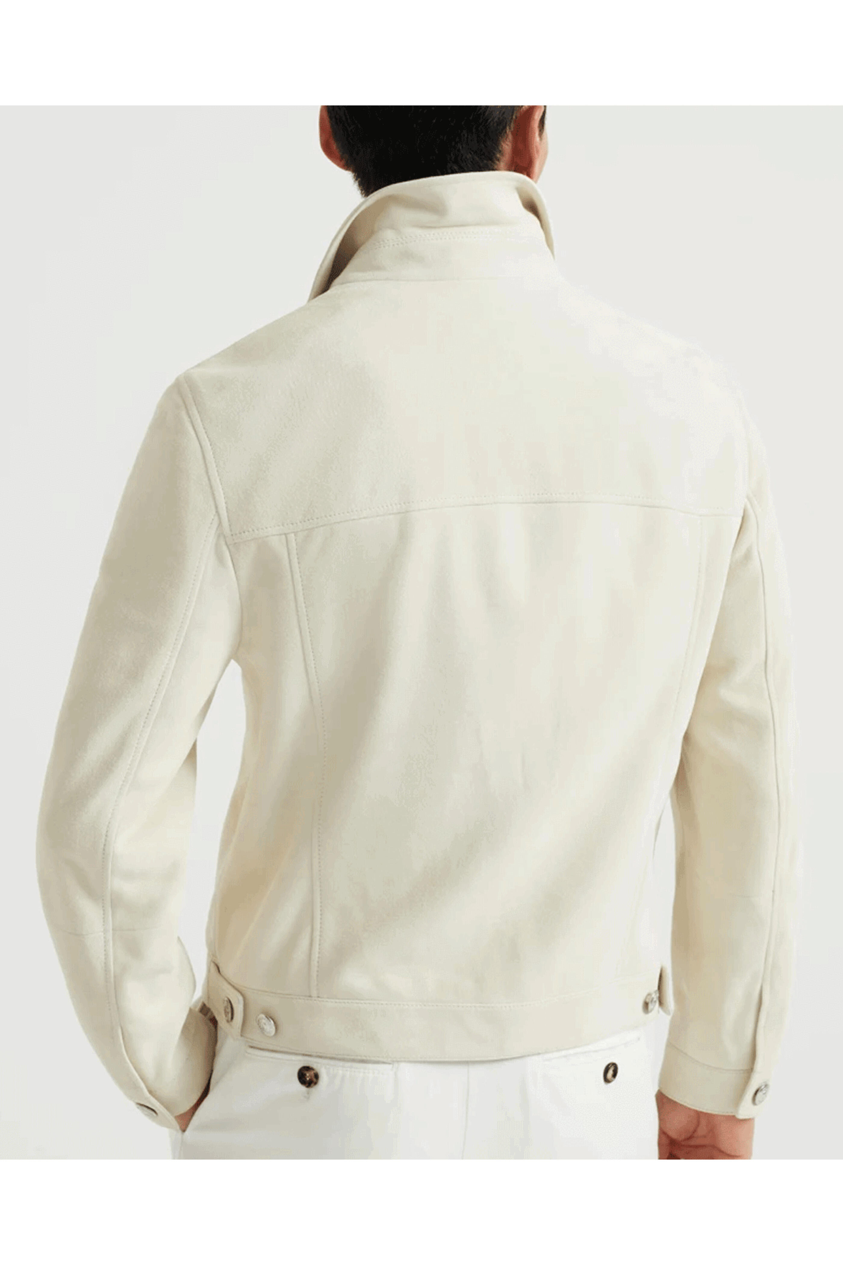 BRUNELLO CUCINELLI アイボリー ジャケット 42 Brunello Cucinelli - Beige Suede Jacket | Mitchell Stores