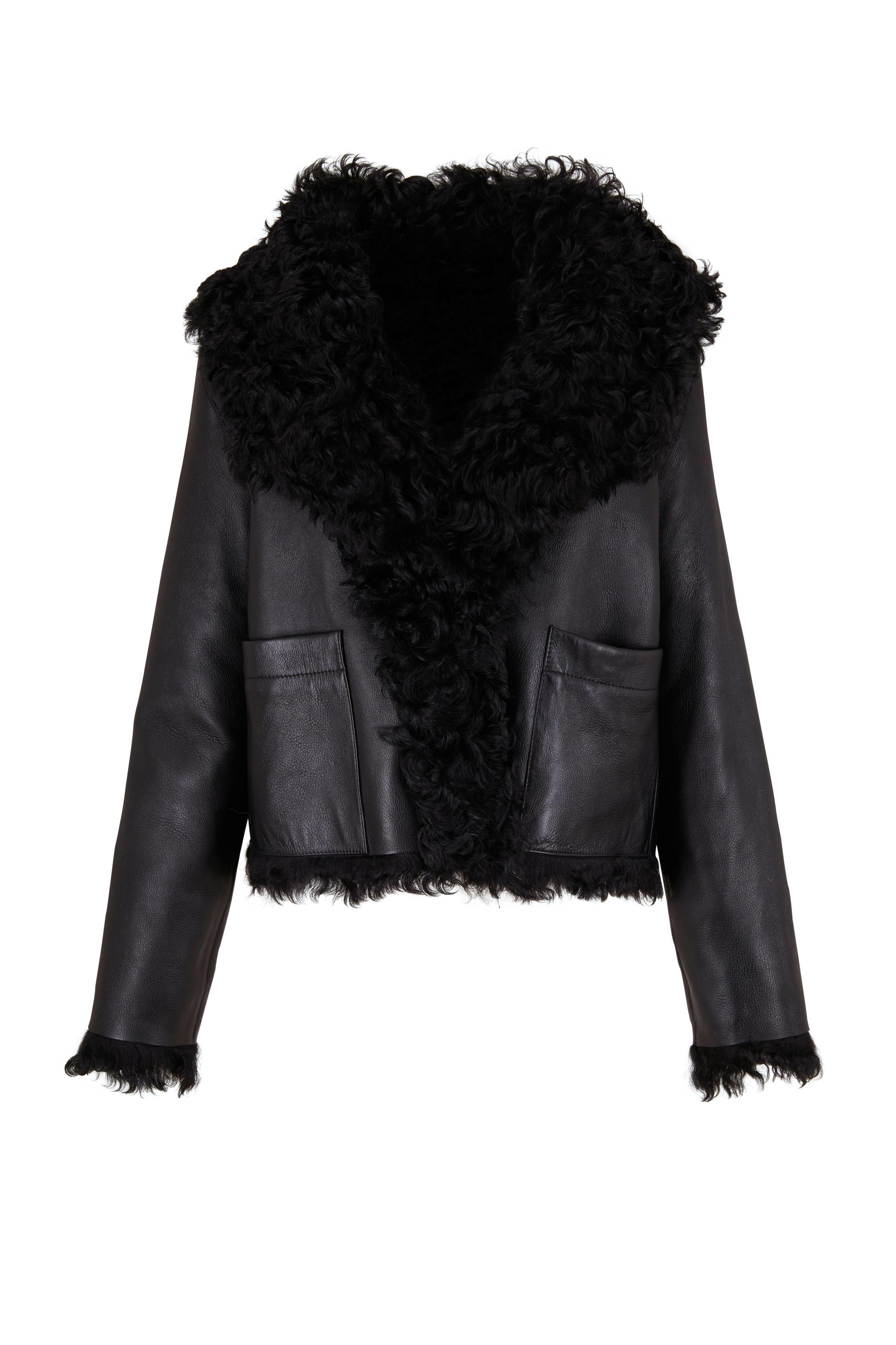 Oscar de la Renta Furs - Black Tigrado Shearling Jacket