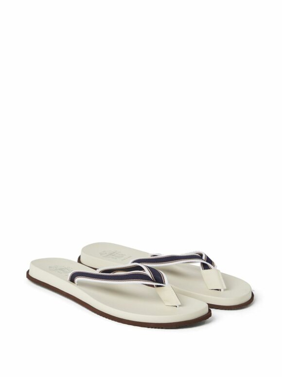 Brunello Cucinelli - Navy Blue Grossgrain Flip Flop