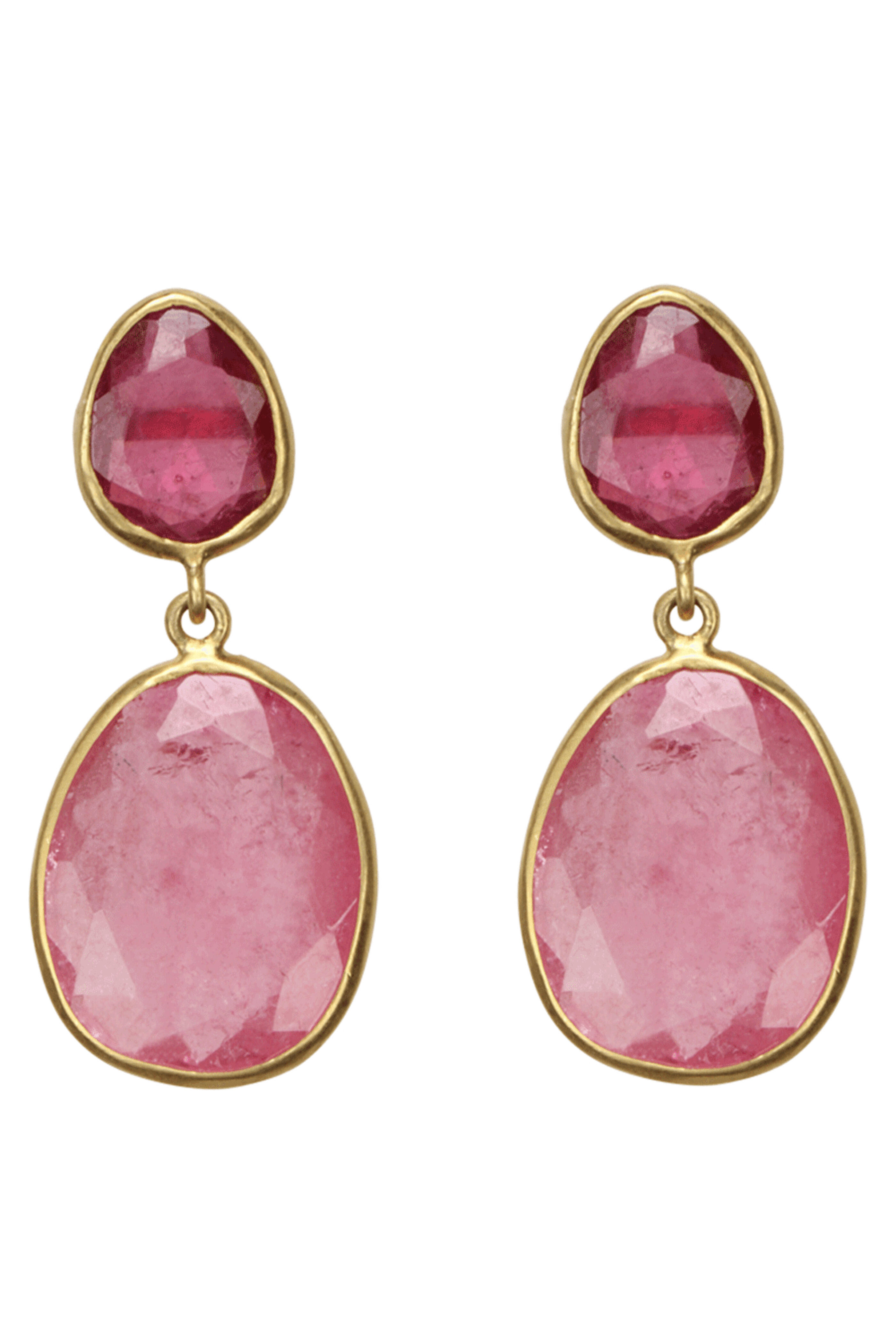 Pippa Small Designs - Pink Tourmaline and Rosy Dawn Drop Earrings