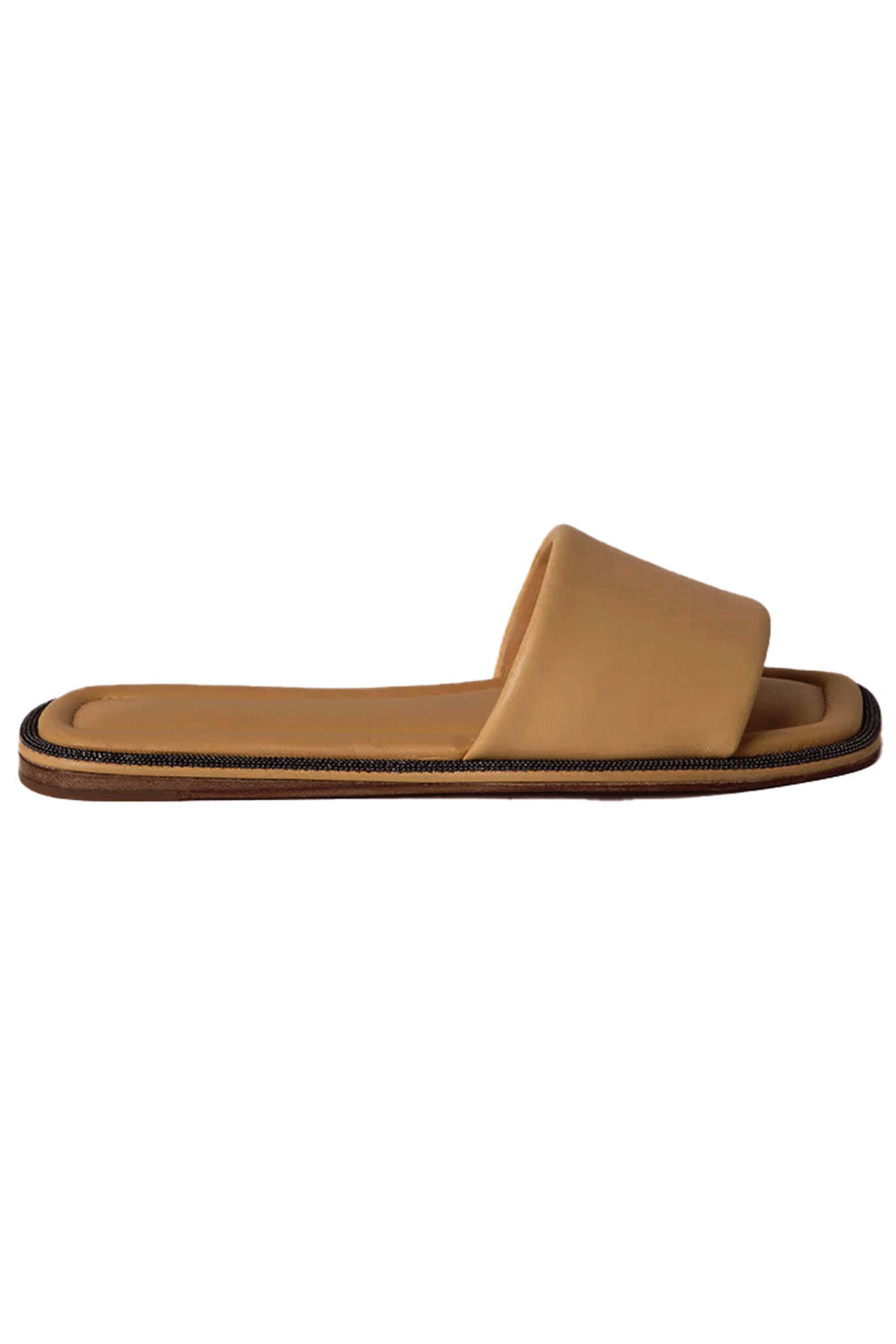 【関税込み】BRUNELLO CUCINELLI PRECIOUS TRIM' SLIPPERS Brunello Cucinelli interwoven-design Slippers | Brown | FARFETCH