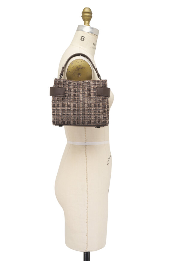 Brunello Cucinelli Small Monili Check Embroidery Top Handle Tote - view 8