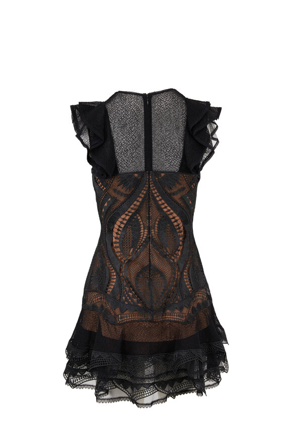 Jonathan Simkhai - Black & Nude Lace Ruffle Dress