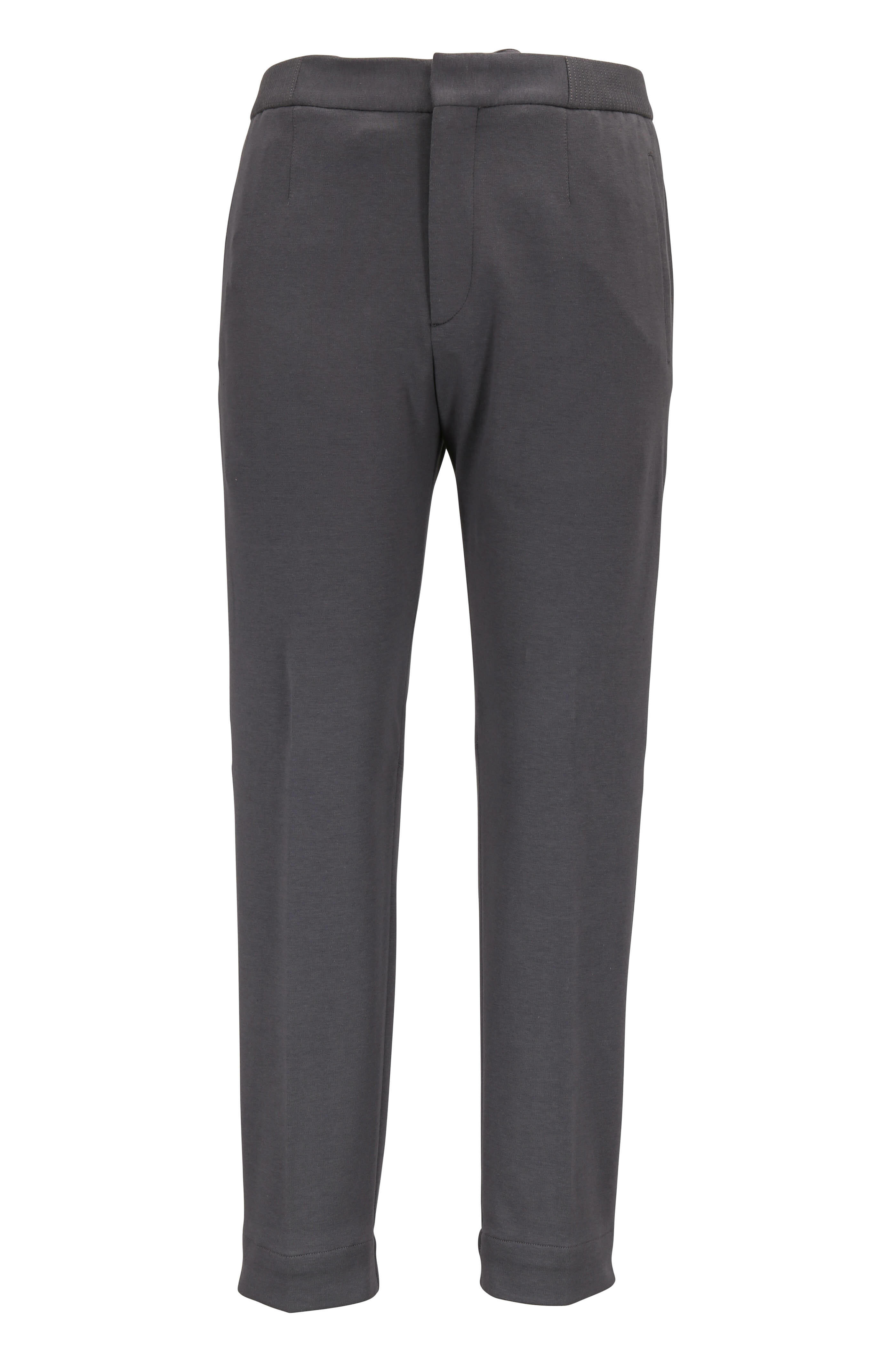 Zegna - Gray Cotton & Silk Front Zip Knit Jogger