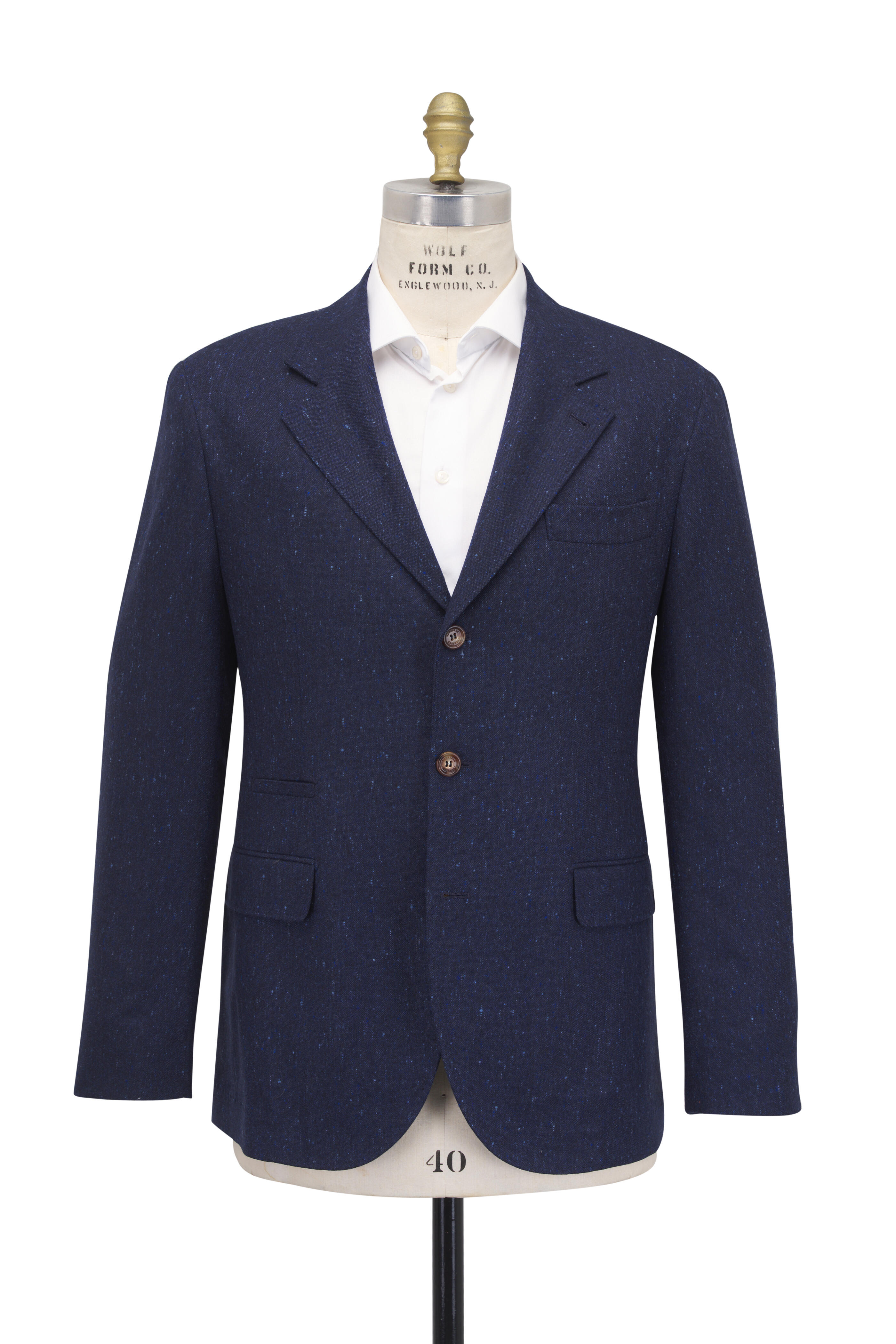 Brunello Cucinelli - Navy Donegal Wool & Cashmere Suit